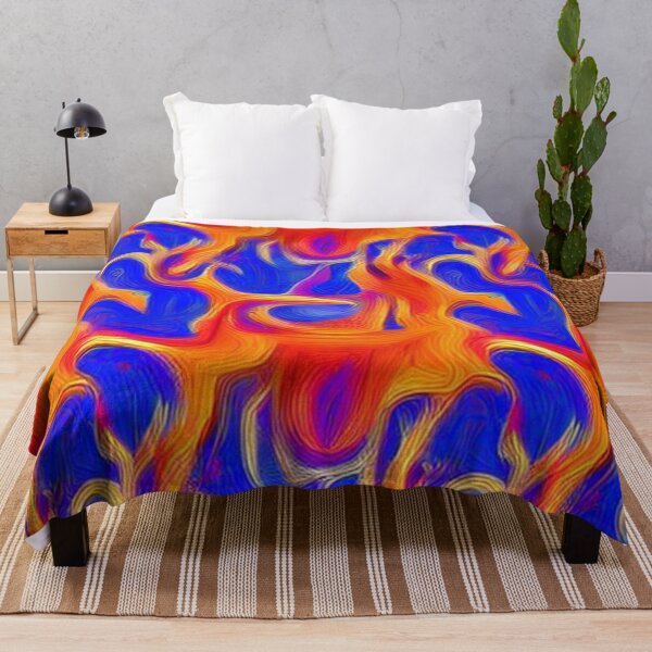 Item preview, Abstract Orange Flames on Blue designed and sold by calibrit.