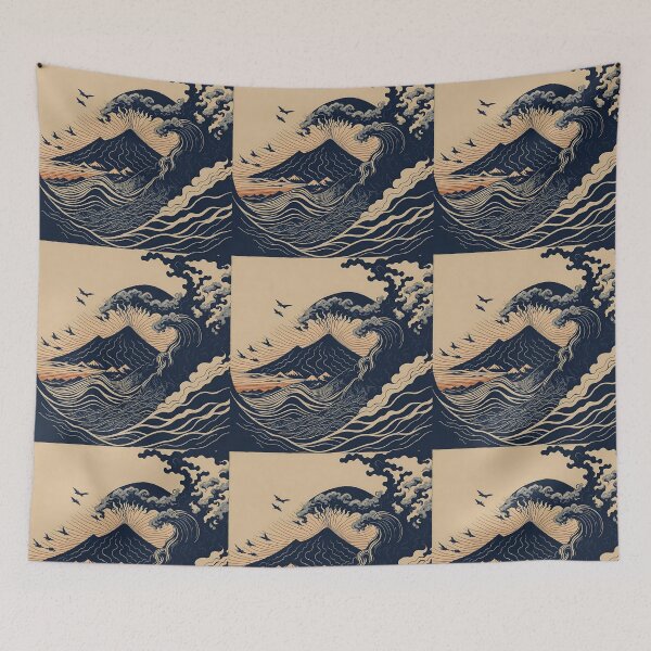Item preview, Ukiyo-e Waves Mount Fuji Before dawn designed and sold by jp22yoshi.