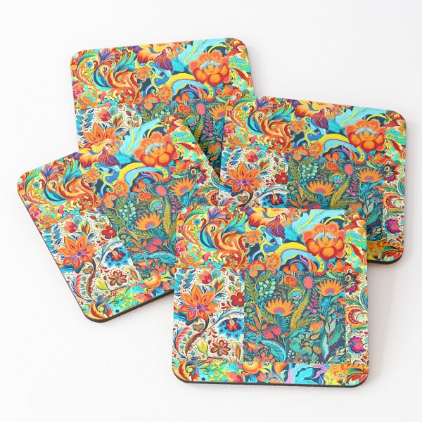 Item preview, Colorful and vibrant boho nature scene art pattern designed and sold by Earth Nature Creations.