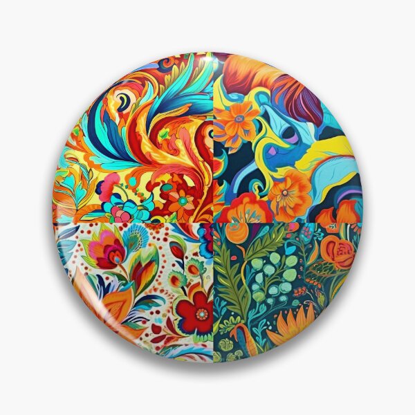 Item preview, Colorful and vibrant boho nature scene art pattern designed and sold by Earth Nature Creations.