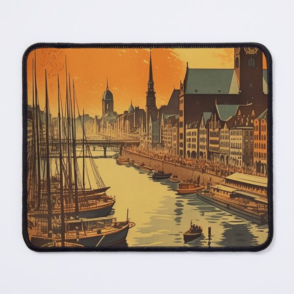 Item preview, A Vintage Travel Illustration of Hamburg - Germany designed and sold by GoodOldVintage.