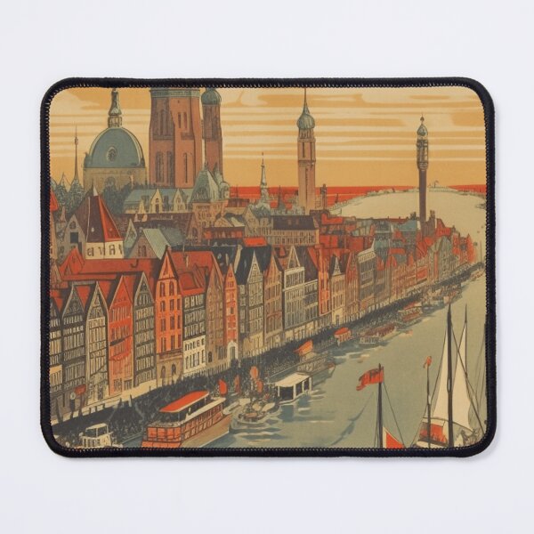 Item preview, A Vintage Travel Illustration of Hamburg - Germany designed and sold by GoodOldVintage.