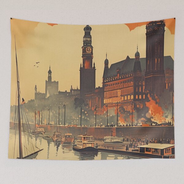 Item preview, A Vintage Travel Illustration  of Hamburg - Germany designed and sold by GoodOldVintage.