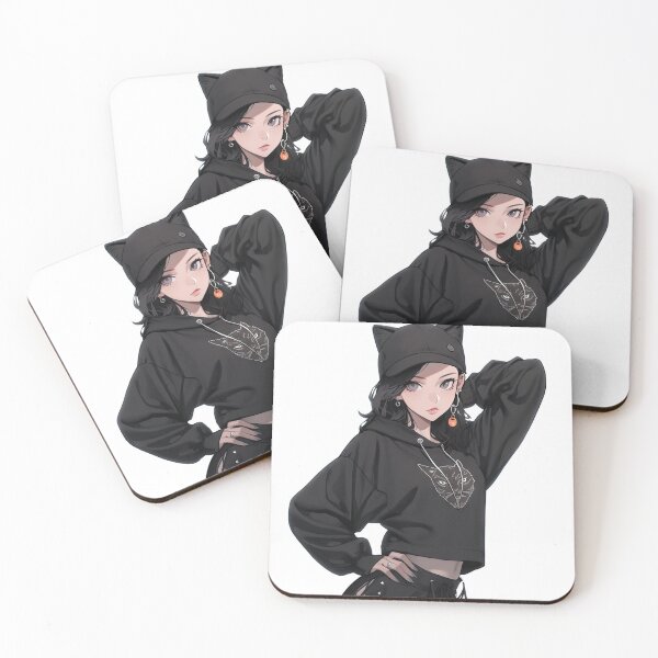 Item preview, Relaxed Chill Catgirl Wearing Black designed and sold by nekocharm.