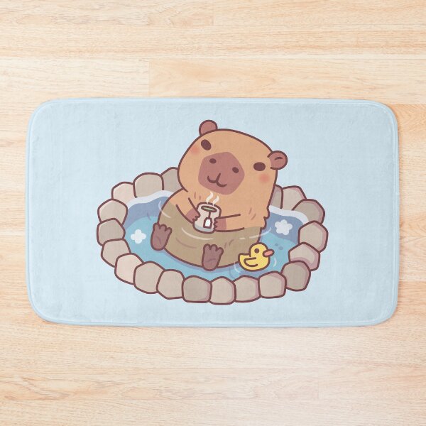 Item preview, Cute Capybara And Ducky Chilling In Hot Spring designed and sold by rustydoodle.