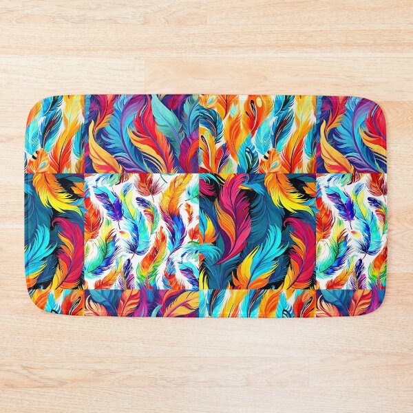 Item preview, Colorful and vibrant boho feather art pattern designed and sold by Earth Nature Creations.