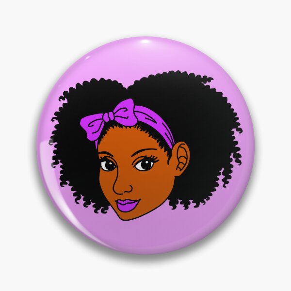 Item preview, Black Woman With Curly Hair & Purple Bow designed and sold by Deanna McRae.
