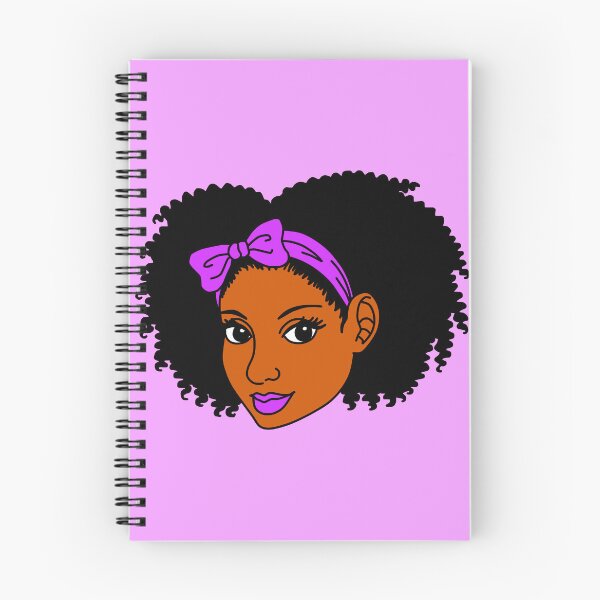 Item preview, Black Woman With Curly Hair & Purple Bow designed and sold by Deanna McRae.