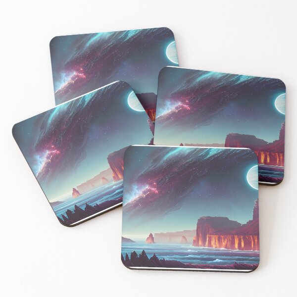 Item preview, Oceans magical lighting distant worlds fantasy other worlds - 2 - Landscape art designed and sold by dosedai.