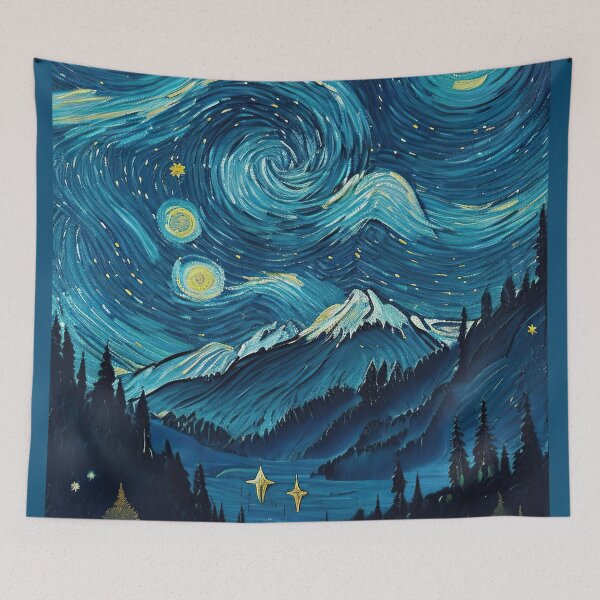 Item preview, moonlit sky designed and sold by fleurdesignart.