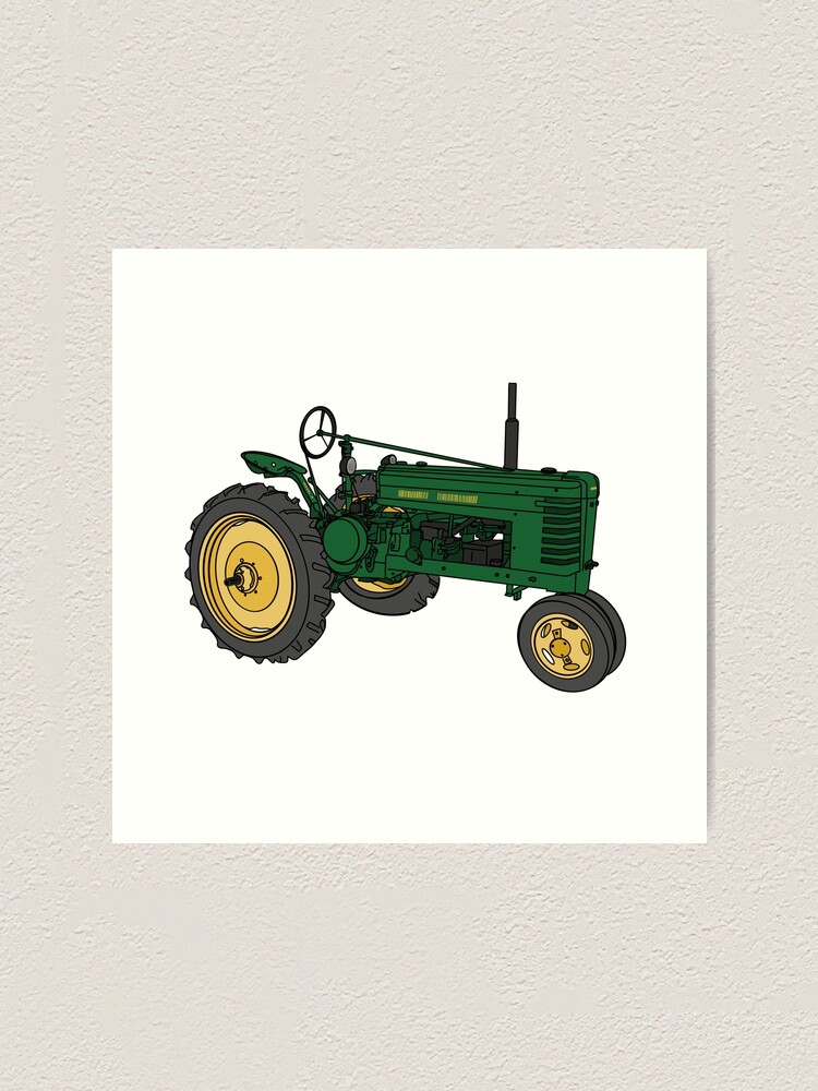 Kunstdruck mit Oldtimer Traktor D15 Deutz Illustration von softpixel