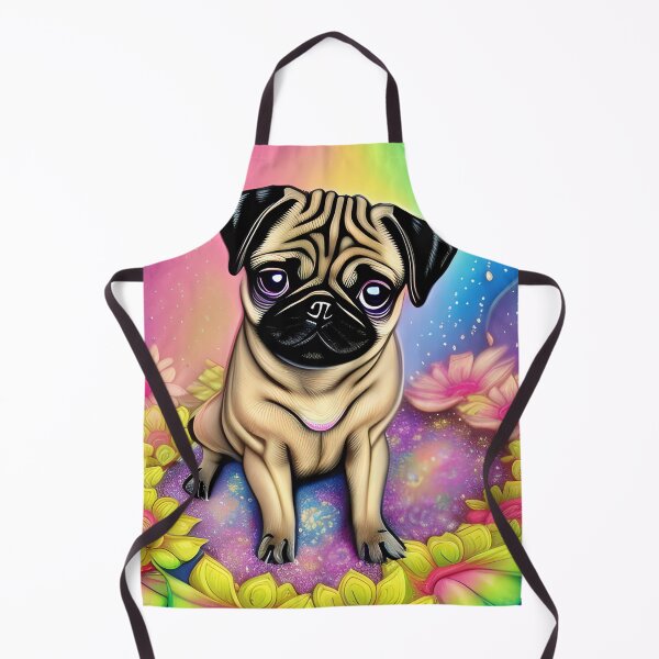 Item preview, Cute Colorful Hippie Pug Digital designed and sold by purplesensation.