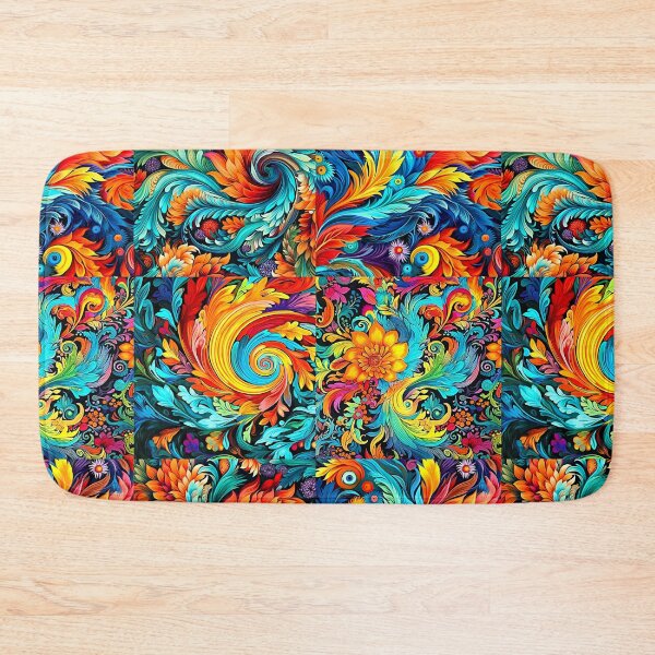 Item preview, Colorful and vibrant boho flower feather art pattern designed and sold by Earth Nature Creations.