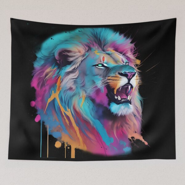 Item preview, Neon Roaring Lion designed and sold by printorina.