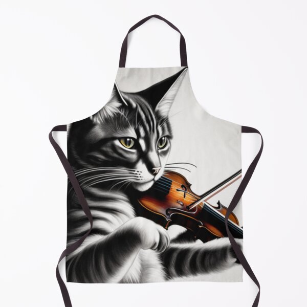 Item preview, cat playing violin 2 designed and sold by Nenewyes.