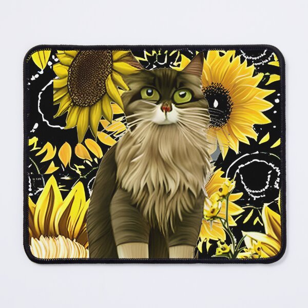 Item preview, Crazy Black Cat in Sunflowers Digital designed and sold by purplesensation.