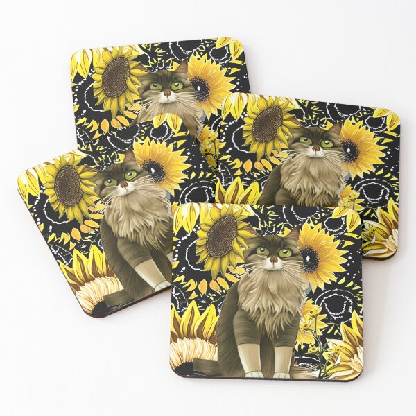 Item preview, Crazy Black Cat in Sunflowers Digital designed and sold by purplesensation.