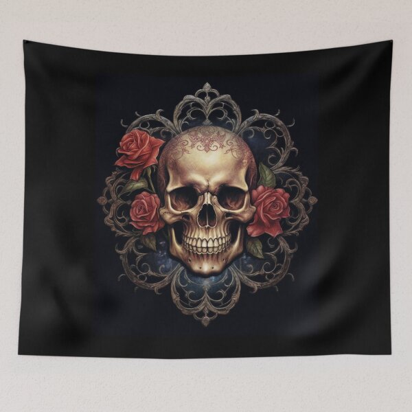 Item preview, Eternal Beauty: Skull and Rose Illustration in Rococo Realms designed and sold by UnplainShirt.