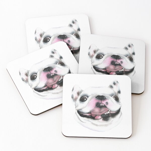 Item preview, Happy French Bulldog acrylic painting designed and sold by Funsize-Art.