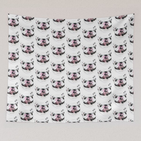 Item preview, Happy French Bulldog acrylic painting designed and sold by Funsize-Art.