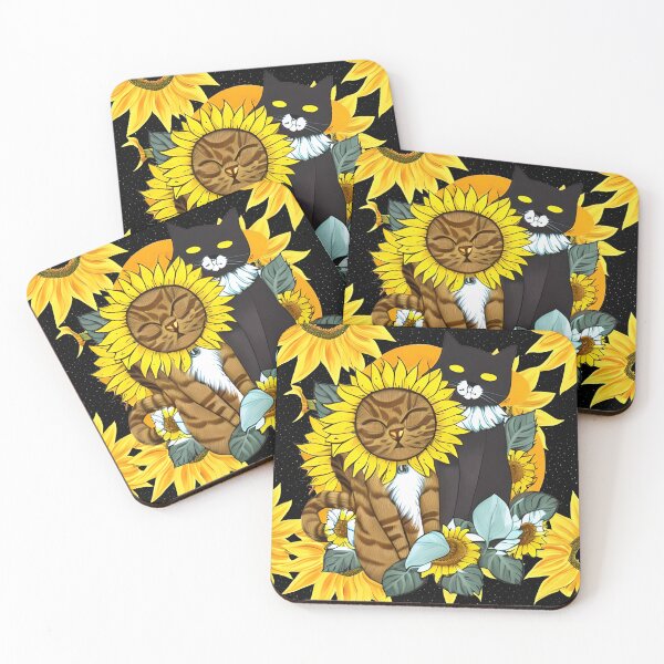 Item preview, Two Cute Crazy Cats in Sunflowers Digital designed and sold by purplesensation.