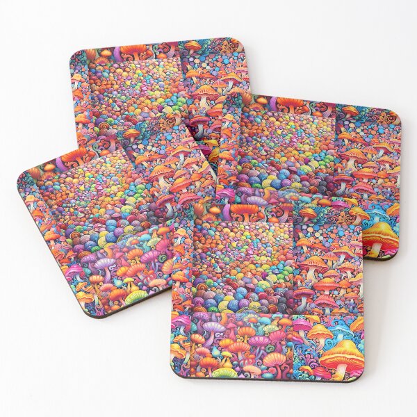 Item preview, Colorful and vibrant boho mushroom art pattern designed and sold by Earth Nature Creations.