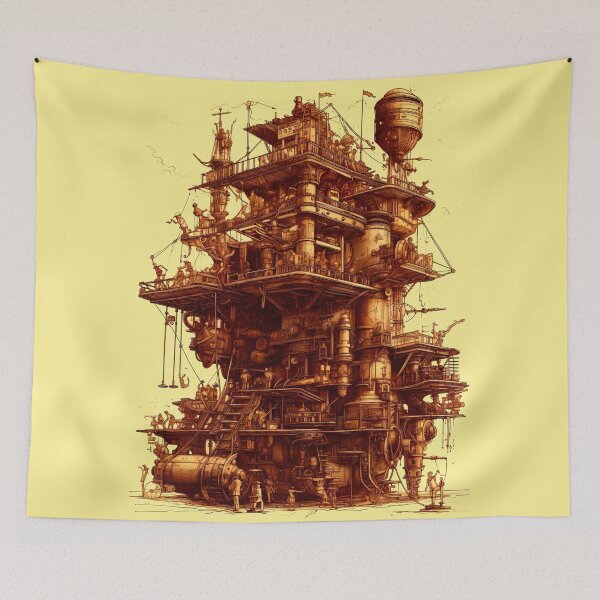 Item preview, Victorian Rube Goldberg Steampunk Machine Architecture designed and sold by entwithanaxe.