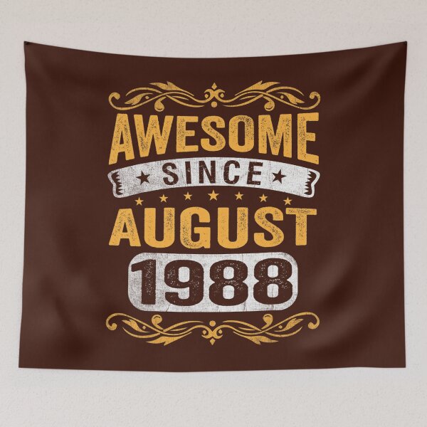 Item preview, 34 Years Old Awesome Since August 1988 34th Birthday 	 DM17517	 designed and sold by afnudxzd71.