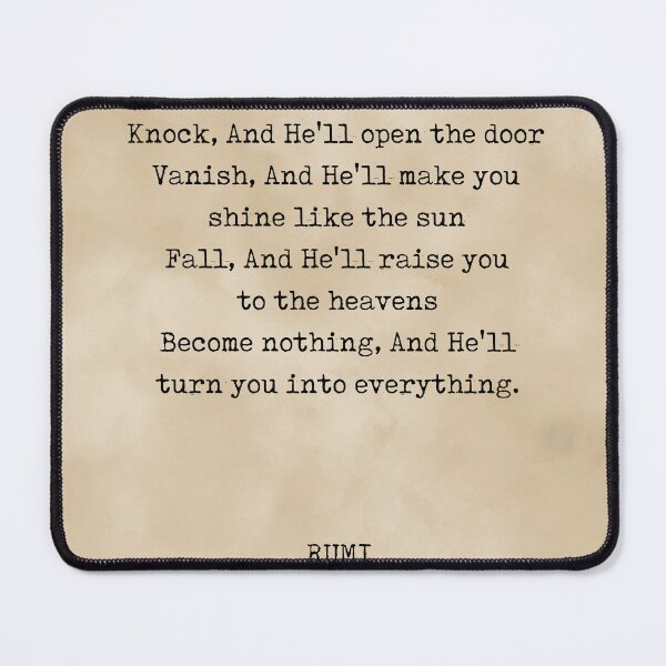 Item preview, Rumi Quote 06 - Knock and He'll open the door - Typewriter Print - Vintage designed and sold by Studio Grafiikka.