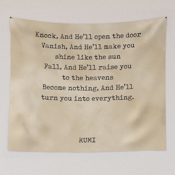 Item preview, Rumi Quote 06 - Knock and He'll open the door - Typewriter Print - Vintage designed and sold by Studio Grafiikka.
