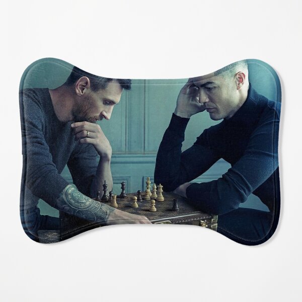 Messi and Ronaldo Playing Chess Canvas Printmessi Vs Ronaldo 