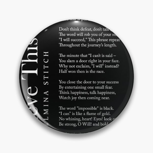 Item preview, Believe This - Wilhelmina Stitch Poem - Literature - Typography Print 2 - Black designed and sold by Studio Grafiikka.