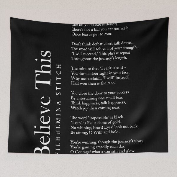 Item preview, Believe This - Wilhelmina Stitch Poem - Literature - Typography Print 2 - Black designed and sold by Studio Grafiikka.