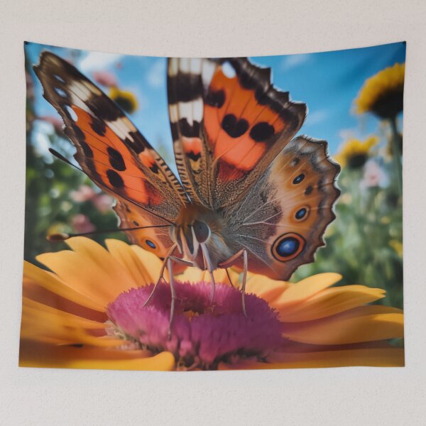 Item preview, Nectar's Charmer: Capturing the Delicate Butterfly's Embrace on a Vibrant Canvas designed and sold by luvablelifeform.