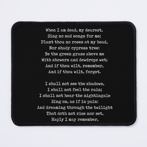 Item preview, Song - Christina Rossetti Poem - Literature - Typewriter Print - Black designed and sold by Studio Grafiikka.