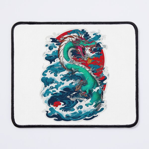 Item preview, Dragon Rising Through The Ocean, Tatoo Style, Japanese Art designed and sold by Porcupine Tees ⭐⭐⭐⭐⭐.