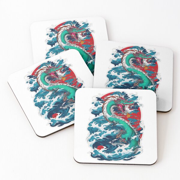 Item preview, Dragon Rising Through The Ocean, Tatoo Style, Japanese Art designed and sold by Porcupine Tees ⭐⭐⭐⭐⭐.