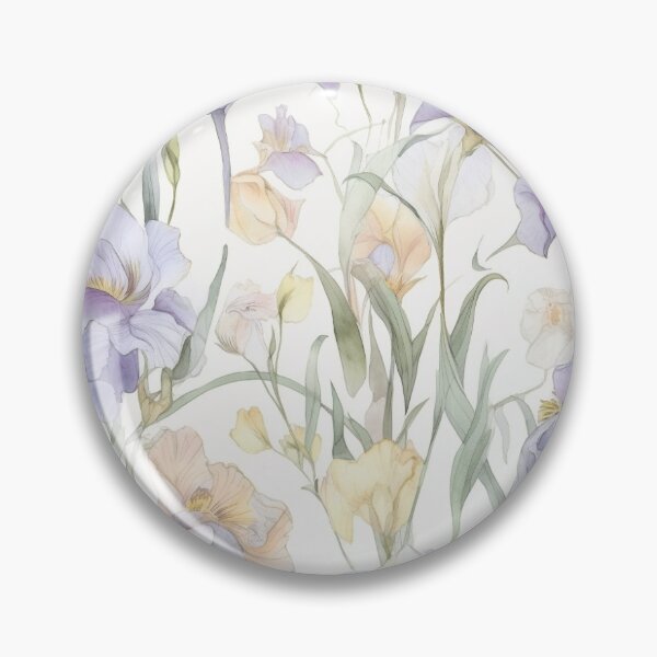 Item preview, Light Purple and Yellow Feminine Iris Pattern designed and sold by sandy3105.