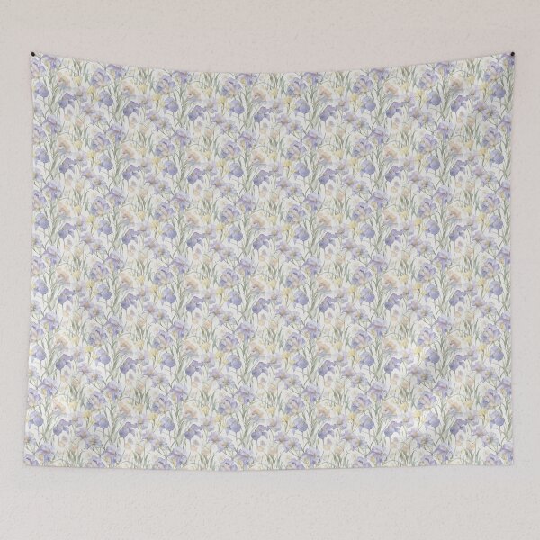 Item preview, Light Purple and Yellow Feminine Iris Pattern designed and sold by sandy3105.