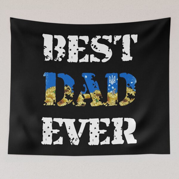 Aperçu de l'œuvre Meilleur papa de tous les temps Floral Ukraine Fête des pères Drapeau ukrainien créée et vendue par r-silver.