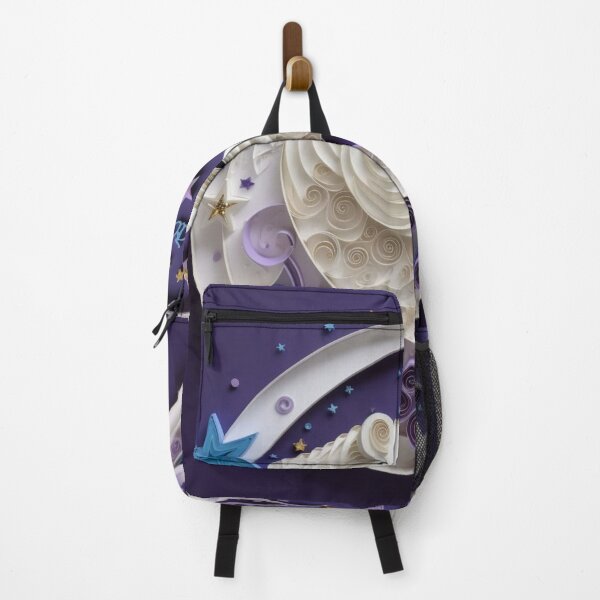 Artikelvorschau, Cute white bear with moon and stars on purple background, top view entworfen und verkauft von aiphotosart.