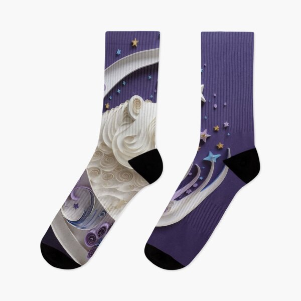 Item preview, Cute white bear with moon and stars on purple background, top view designed and sold by aiphotosart.