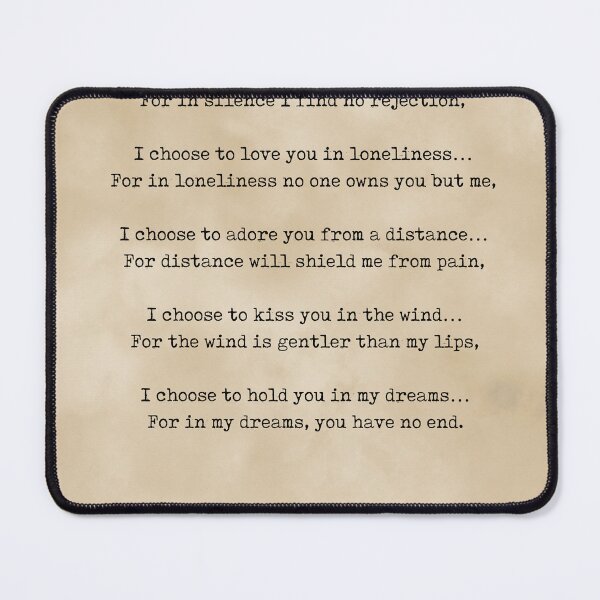Item preview, Rumi Quote 13 - I choose to love you in silence - Typewriter Print - Vintage designed and sold by Studio Grafiikka.