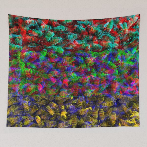 Item preview, Chromatic abberation honeybees designed and sold by Katrina Valuyeva.