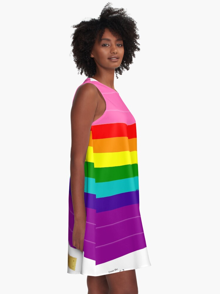 Thumbnail 2 of 4, A-Line Dress, Stack Of 3 LGBT Pride Flag designed and sold by LGBT-Pride-Flag.