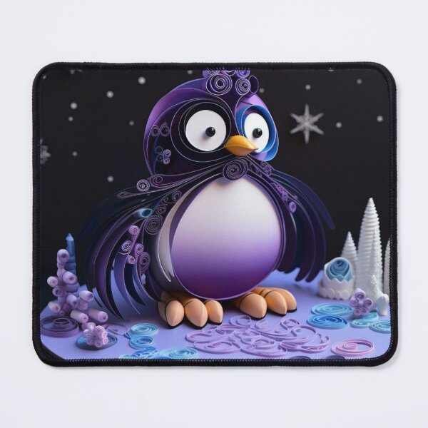 Item preview, Birthday cake with penguin and snowflakes on a black background designed and sold by aiphotosart.