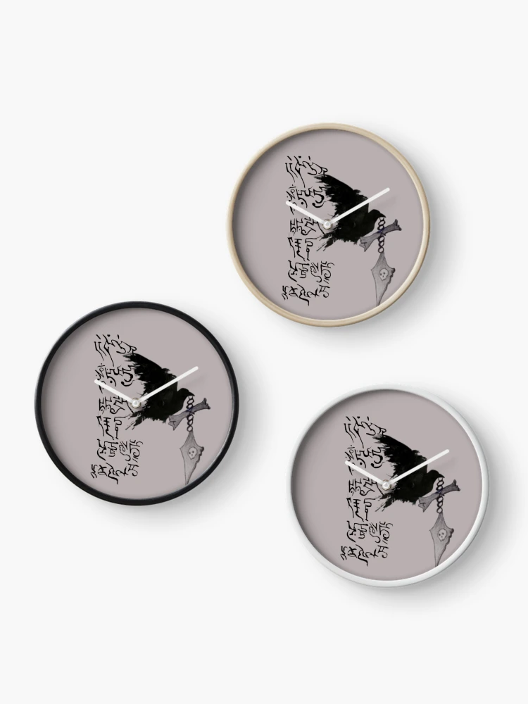 Thumbnail 3 of 4, Clock, crow ghost designed and sold by Ranikhan.