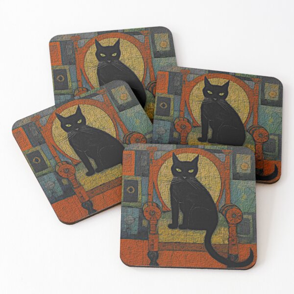 Item preview, Black cat on a chair designed and sold by aginlow.