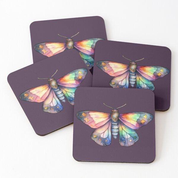 Item preview, Rainbow Watercolor Moth icon nature number four designed and sold by Artlizzard.
