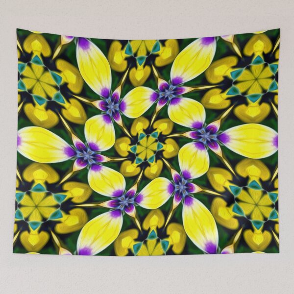 Item preview, Yellow and Purple Daisy Pattern designed and sold by Patternflower.